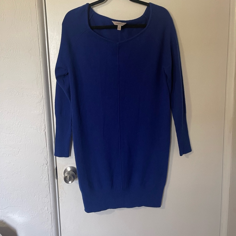 Athleta blue cashmere sweater dress